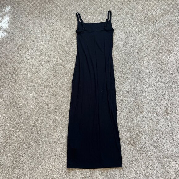 NEW Aritzia Babaton Midi Dress Adjustable Spaghetti Strap Square Neck Black XXS - Picture 4 of 4
